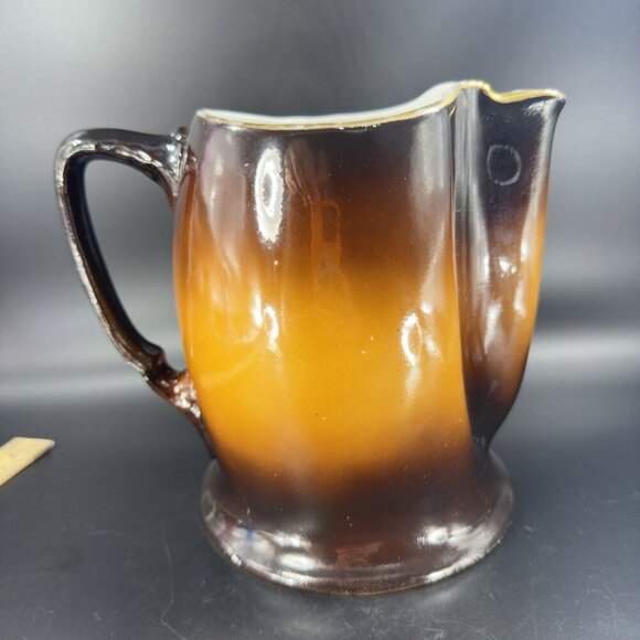 Antique Warwick Pitcher Jug Monk Cardinal Hand Painted Pottery Marked W Handle - Picture 15 of 16